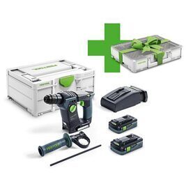 Akku-Bohrhammer, 18 V mit 2 x 4,0 Ah Akkus, 1 x Ladegerät und 1 x Transportkoffer + gratis Systainer Organizer