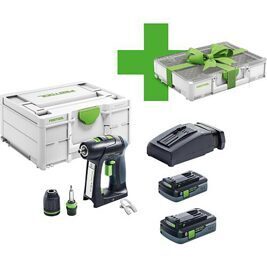 Akku-Bohrschrauber, 18 V mit 2 x 4,0 Ah Akkus, 1 x Ladegerät und 1 x Transportkoffer + gratis Systainer Organizer