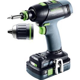 Akku-Bohrschrauber Festool 18V T18+3 HPC 4,0 I-Plus mit 2x 4,0 Ah Akku und Ladegerät