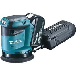 Akku-Exzenterschleifer MAKITA DBO180RTJ 18V mit 2x 5,0 Ah Akkus und Ladegerät