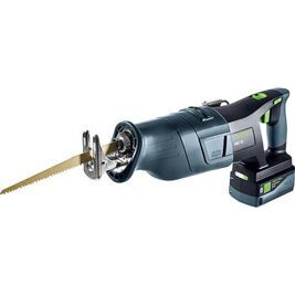 Akku-Säbelsäge Festool RSC 18 5,0 EB-Plus, 18 V mit 2x 5,0 Ah Akkus und Ladegerät