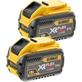 Akku-Set DeWalt DCB548Y2-XJ 54V/18V mit 2 x 12,0 Ah Akkus XR FlexVolt