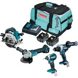 Akku-Set Makita 18 V 4-teilig DLX4156TX1 mit 2 x 5 Ah Akkus Ladegerät und Transporttasche