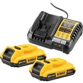 Akku-Starter-Set DeWalt DCB1104D2-QW 18V mit 2x 2,0 Ah Akkus XR und Schnellladegerät