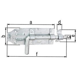 Bolzenriegel mit Schlaufe, 230x70mm, feuerverzinkt