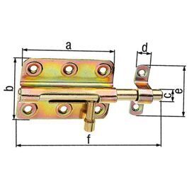 Bolzenriegel mit Schlaufe, 80x125mm, gelb verzinkt