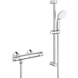 Brausethermostat-Set Grohe Grohtherm 500 Brausestange 900 mm, Handbrause Ø 100 mm und Brauseschlauch chrom