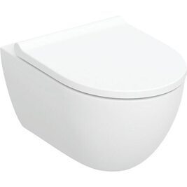 Combi-Pack Geberit Acanto Wand-Tiefspül-WC, weiß, spülrandlos WC-Sitz Softclose, QuickRelease, TurboFlush, KeraTect