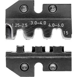 Crimpeinsatz für Crimp-Systemzange, Fahnenstecker und unisolierte offene Steckverbinder, 1,25-2,5 und 3,0-6,0 ²