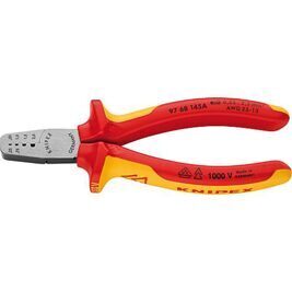 Crimpzange Knipex VDE isoliert, Länge: 145mm 0,25 - 2,5mm²