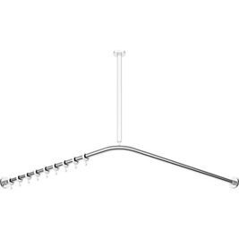 Duschvorhangstange Hewi Sytem 900, 1187x1187mm, chrom