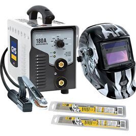 GYS Elektroden-Schweißgerät PROGYS 180 A + Schweißhelm LCD Master 9/13G Iron