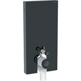 GEBERIT Monolith Plus Sanitärmodul für Stand-WC 101cm, Glas schwarz/Aluminium schwarzchrom