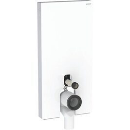 GEBERIT Monolith Plus Sanitärmodul für Stand-WC 101cm, Glas weiß/Aluminium