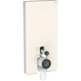 GEBERIT Monolith Plus Sanitärmodul für Stand-WC 114cm, Glas Sand-grau/Aluminium