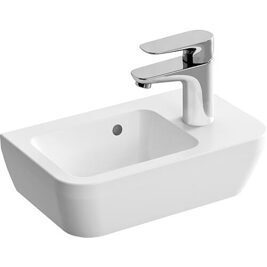 Handwaschbecken VitrA Integra mit Hahnloch 370 x 220 mm HL rechts m. Überlauf Weiß