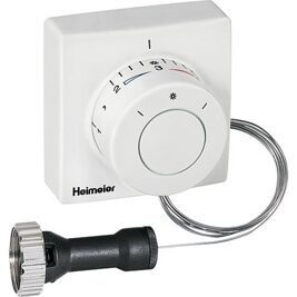 Heimeier Thermostat-Kopf F Ferneinsteller weiß, Kabilarrohrlänge 5m, 0-27°C