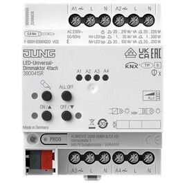 Jung LED-Universal-Dimmaktor Secure 4-fach, KNX REG 390041SR