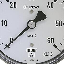 Kapselfeder-Manometer Edelstahl ø 63 mm, DN 8 (1/4