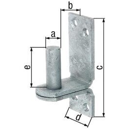 Kloben auf Platte, DII, ø 16 mm, 113 x 40 mm, feuerverzinkt