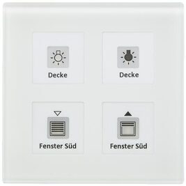 KNX RF+ Funk Glastaster Plus 4-fach mit Aktor, Weiß