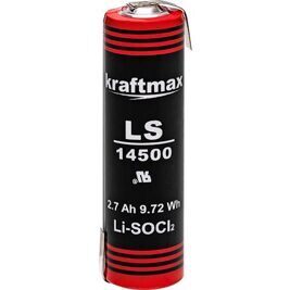 Kraftmax Lithium Batterie 3,6V LS14500 AA - Zelle Lötfahne Z-Form