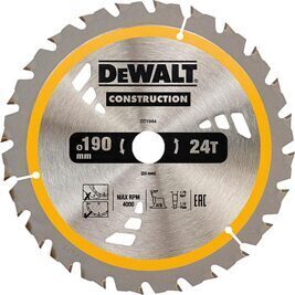 Kreissägeblatt Ø 190 x 30 mm mit 24 Wechselzähnen, passend zu DeWalt DWE575K