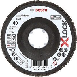 Lamellenschleifteller BOSCH® gerade mit X - Lock Aufnahme Ø 125 mm K40