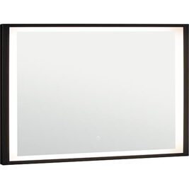 LED-Spiegel Ranelva m. Touch-Schalter, m. schwarzem Rahmen, Front/ Hintergrundbeleuchtung, 1000x800mm