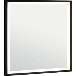 LED-Spiegel Ranelva m. Touch-Schalter, m. schwarzem Rahmen, Front/ Hintergrundbeleuchtung, 800x800mm