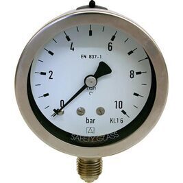 Rohrfeder-Manometer in Chemie-Ausführung