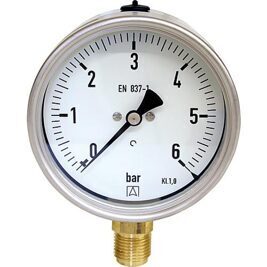 Rohrfeder-Manometer mit Edelstahlgehäuse