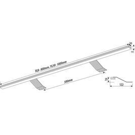 Möbelleuchte 600, LED 6,52W, 68LED verchromt, 1m Zuleitung