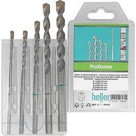 Beton- und Natursteinbohrer-Set heller® 3750 PROXTREME, 3-kant Tri-Aufnahme, 5-teilig