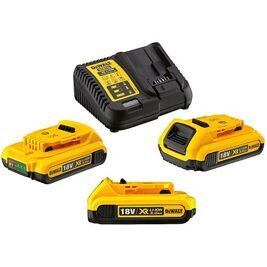 Orginal-Li-Ion-Akku.Starter-Set Dewalt 18V 3x2,0 Ah Li-Ion Akkus und Ladegerät