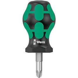 Pozidriv-Schraubendreher Stubby WERA Kraftform Plus-Serie 300, Klinge rund 25 mm