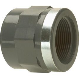 PVC-U - Klebefitting Übergangs-Gewindemuffe, 50 mm x 11/2", IG