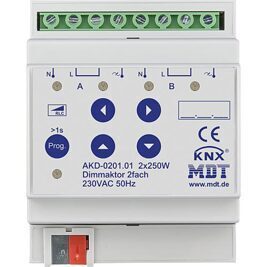 Reiheneinbaugerät MDT Dimmaktor 4-fach, 250W, 230V mit Wirkleistungsmessung