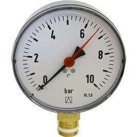 RF-Manometer 100 radial 0-10 bar, Anschluss 1/2" radial (unten)