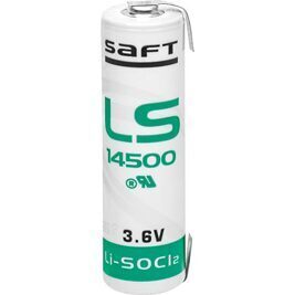 Saft Lithium Batterie 3,6V LS14500-CNR AA - Zelle Lötfahne U-Form