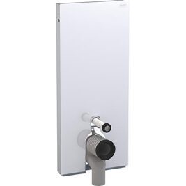 Sanitärmodul Geberit Monolith für Stand-WC 114cm,Glas weiss, Seitenverkl.alu gebürst.