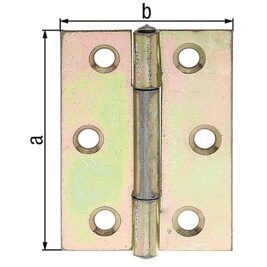 Scharnier, 51x37x1mm gelb verzinkt