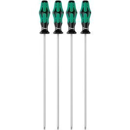 Schraubendreher-Satz WERA Kraftform Plus Serie 300, 4-teilig, TORX®, Haltefunktion, lange Ausführung