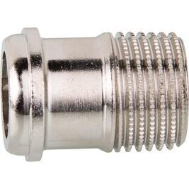 Schraubnippel R 1/2", konisch dichtend, Messing vernickelt Heimeier 0121-02.010