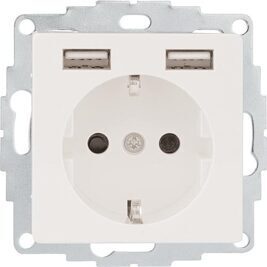 Schuko-Steckdose mit USB-Ladebuchse Merten System M