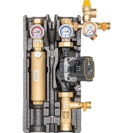 Solarstation Maxi Basic DN25(1"), 2 Strang, Flowmeter Grundfos UPM3 Solar 25-75