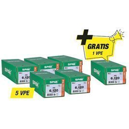 5 x Senkkopfschrauben Teilgewinde + 1 x gratis Pack, 6,0 x 120 mm