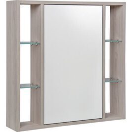 Spiegelschrank Lucky m. offenen Seitenteile und 1 Türe, mit E-Box, Ulme Rousseau, 740x750x160mm