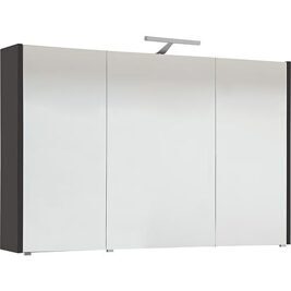 Spiegelschrank mit Beleuchtung anthrazit Hochglanz 3 Türen 1050x750x188 mm