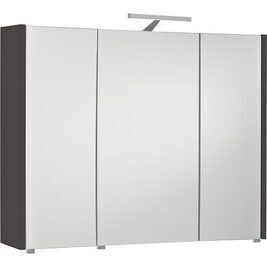 Spiegelschrank mit Beleuchtung anthrazit Hochglanz 3 Türen 950x750x188mm